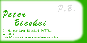 peter bicskei business card